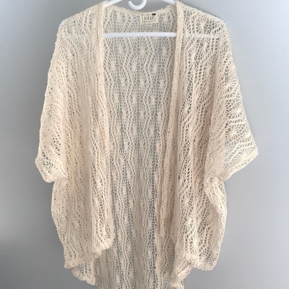 La Hearts Tops - LA HEARTS Lace Cardigan - OS
